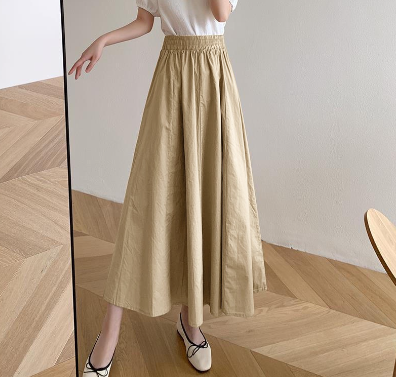 Summer Women's Skirts Ruffled Long Skirts Smooth High Quality Women's High Waist Long Skirts