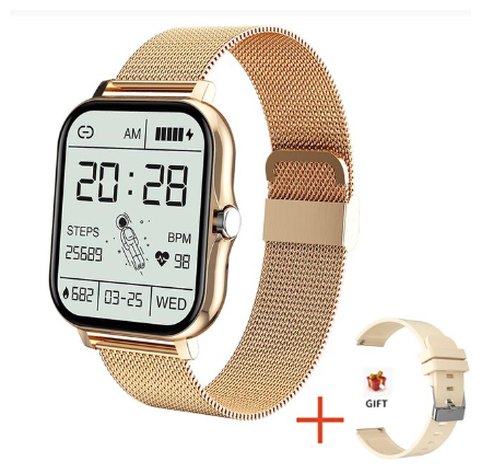 FILIEKEU Smart Watch Men Women Waterproof Sports Fitness Bluetooth Call Couple For Android And Ios ROSEGOLD MESH BELT