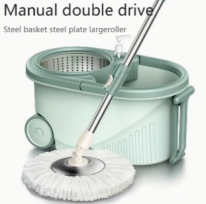 1set, Household Double Drive Rotary Mop And Bucket Set, Spin Mop, Hands-free Wash Mop, Wet And Dry Use, Dust Removal Mop, For Hardwood, Laminate, Tile, Wooden Floor Cleaning, Cleaning Tool