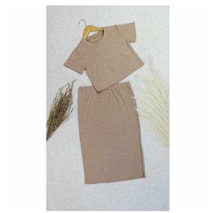 Maternity Knitted Top and Skirt with Slit MC2