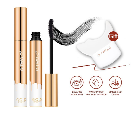O.TWO.O 3D Black Mascara Lash Extension Longlasting Waterproof+Auxiliary Bezel Mascara Eyeliner Tools Easy to Makeup Eye
