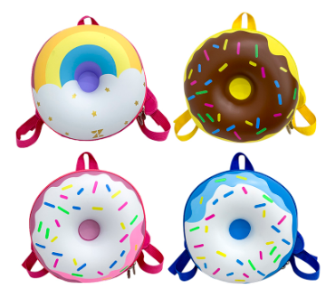 Ready Stock Children Backpacks Toddler Girl Boy Preschool Bag Donut Pattern Kids School Travel Lunch Bags