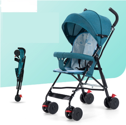 Four Wheeled Collapsible Light Stroller Tiltable Trolley