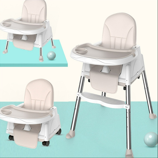Baby Highchair with Adjustable Height and Removable Legs (with 4 free wheels)