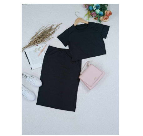 Maternity Knitted Top and Skirt with Slit MC13