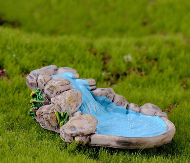 1Pcs Miniature Dollhouse Mountain Flow Water Bonsai Garden DIY Decoration