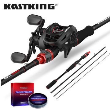 KastKing Portable Fishing Rod and Reel Combo Set with Fishing Line Brutus Baitcasting Reel