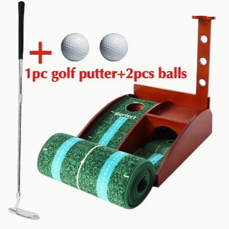 Golf Putting Mat With Automatic Ball Return For Indoor Golf Putting Practice, Portable And Easy To Clean, Golf Accessories