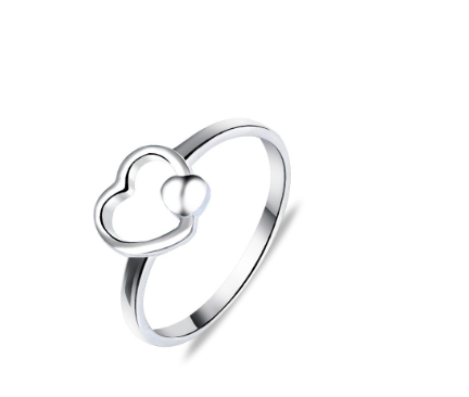 Italy Sterling Silver Hearty Heart Ladies Ring