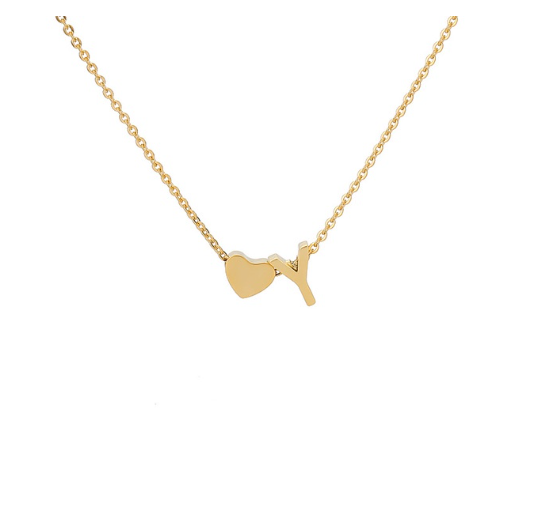 Maxzone Fashion Tiny Heart Initial Letter Necklaces For Women Stainless Steel Gold Silver Color Choker Pendant Necklace Boho Jewelry Y