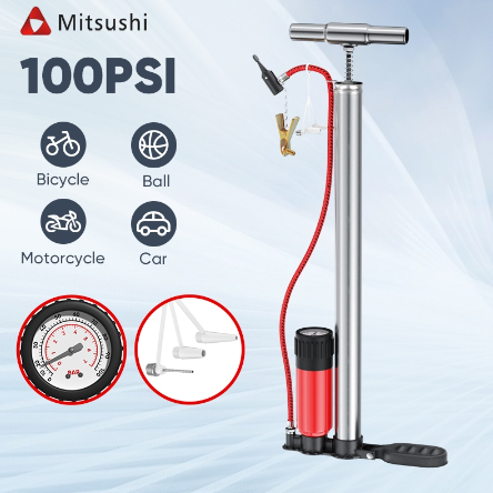 Mitsushi High Pressure Tire Pump Motorcycle Pump 100 PSI Pump For Bike Motorcycle Cars Pump