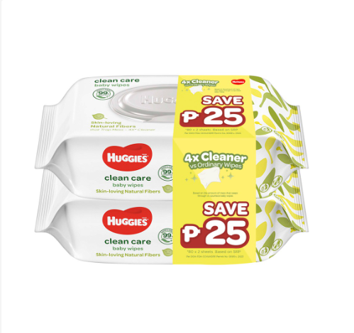 Huggies Clean Care 80s Twin Pack