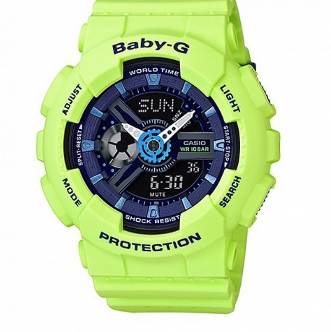 Casio Baby-g BA-110PP-3A Digital Analog Rubber Strap Watch For Women