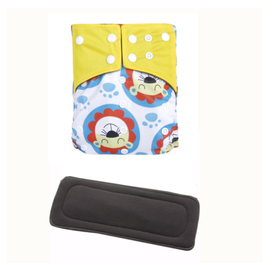 Cloth Diaper 1 Set With Bamboo Charcoal Inserts In Stocks D23