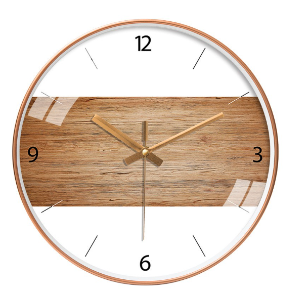 Home Decoration Japanese Quartz Movement Wooden Wall Clock Digital Mute Wall Clock 30CM