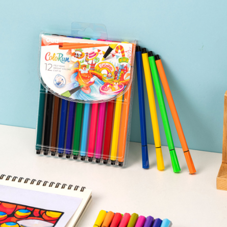 Deli 12/18/24 Colors Colorun Watercolor Pen Art Painting Felt Pen School Supplies EC157-12/EC157-18/EC157-24