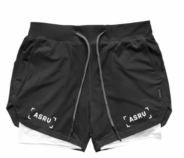 2-in-1 Running Short for Men Quick Dry Gym Shorts Fitness Workout Basketball Training