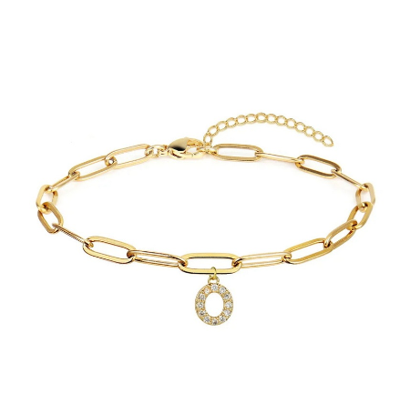 Fashion 26 Letters Alphabet Initials Crystal Bracelet Adjustable Bangle Women Men Jewelry Gift Wholesale O