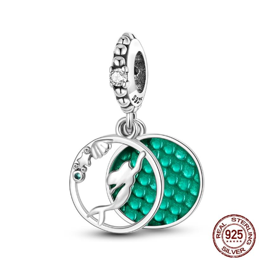 925 Sterling Silver Green Series Tree Cactus Avocado Pendant DIY Charm Beads Fit Original Pandora Charms Bracelet Women Jewelry D9