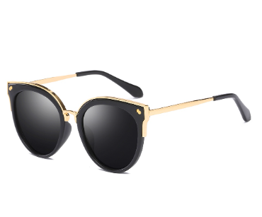 Cyxus Women Polarized Sunglasses Fashion Cat Eye Ladies Vintage Retro Brand Designer Oversized Female Sun Glasses-1946