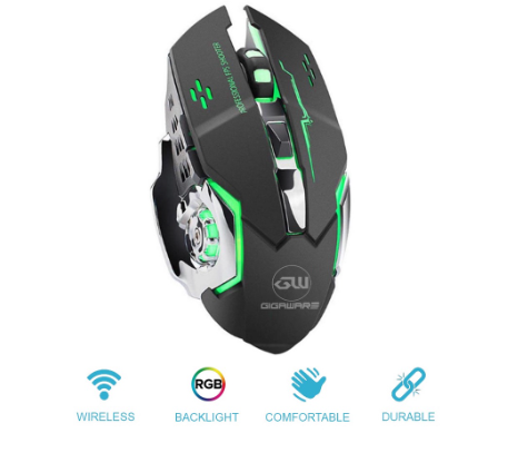 Gigaware Wolf X8 6 Button RGB Back-light Wireless Mouse