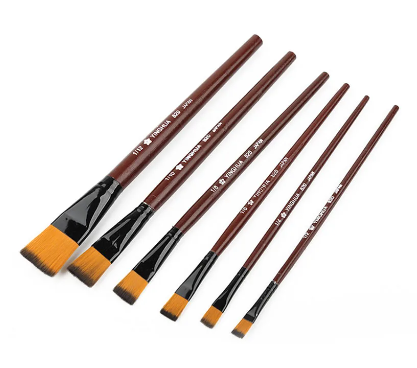 6Pcs High Quality Artist Nylon Hair Wooden Handle Watercolor Acrylic Oil Paint Brush Set For Drawing Painting Art Supplies