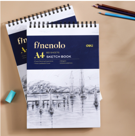 Finenolo by Deli A4 Sketchbook 60 Pages Drawing Book Sketchbook For Painting