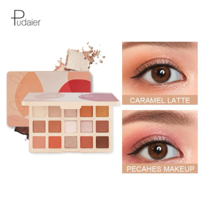 Pudaier 15 Colors Eye Shadow Palette Shimmer Glitter Eye Make up Matte Bright Long Lasting