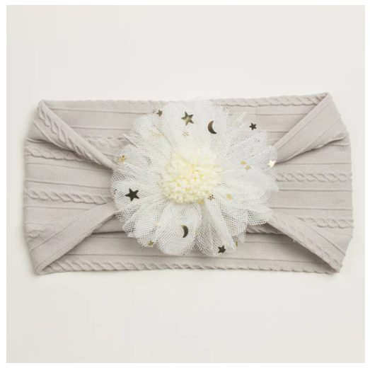 1Pcs Baby Candy Color Flower Seamless Wide Headscarf Baby Nylon Headband Cute Princess Accessories Soft Comfortable HS2