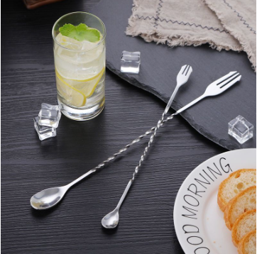Cocktail Stirring Spoon Coffee Juice Milk Tea Bar Stick Tools Double Ended Stainless Steel IP