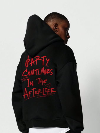 SUMWON Overhead Hoodie With Text Graphic Print Halloween