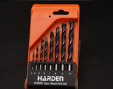 Harden 610287 8Pcs Wood Drill Set Carbon Steel Brad Point Bit For Electric Hammer