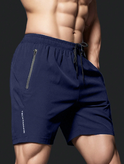 Men's Summer Casual Solid Color Drawstring Waist Shorts
