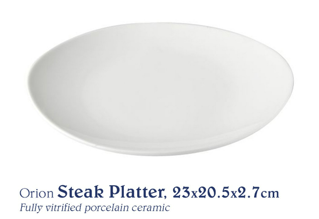 Chef's Classics Orion Ceramic Steak Platter, 23x20.5x2.7cm