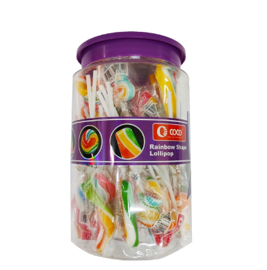 Coco Rainbow Shape Lollipop Jar 30pcs