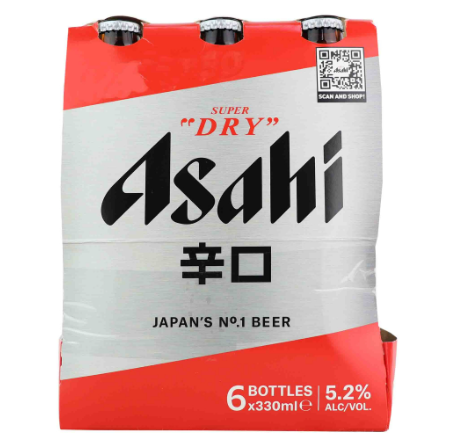 Asahi Super Dry Japanese Beer  330ml  x 6pcs