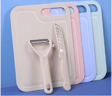 Nipiin 3 in 1 Chopping Board With Stainless Steel Fruit Knife Peeler Scissor Cutting Board Set