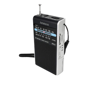 Retekess PR15 Pocket NOAA Weather Radio Am Fm Portable Radio Small Transistor Radio Powered by AAA Battery for Hiking Camping (Silver