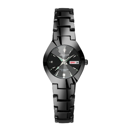 New automatic quartz watch non mechanical tungsten steel strip lovers watch luminous double movement calendar male Watch F003