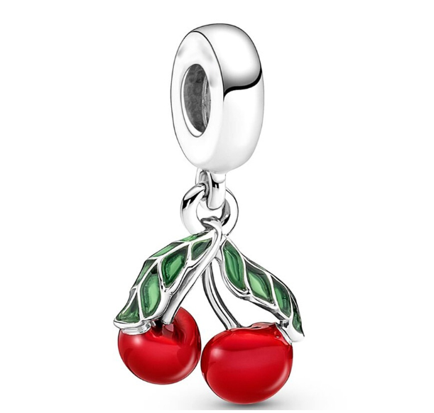 Clover Sea Turtle Cherry Charms 925 Silver Bracelet Accessories Lovers Diamond Inlaid Beads 008