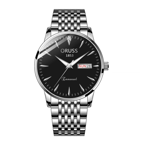 ORUSS Original Swiss Luxury Stainless Steel Waterproof Watch Men's Calendar Luminous Simple Trendy Korean Watch M10