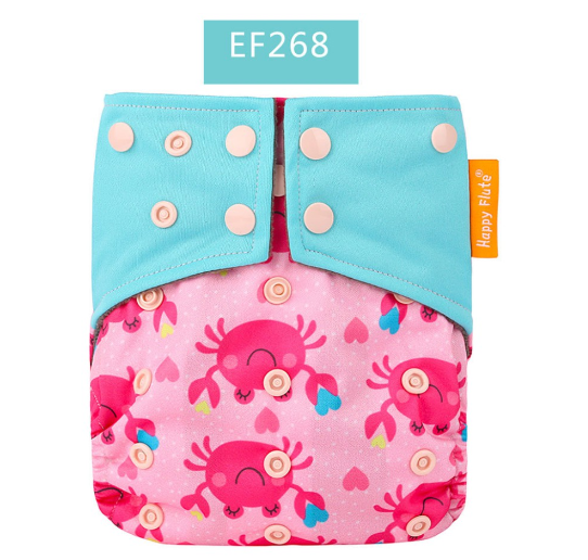 Happyflute Baby Cloth Diapers Double Gusset Bamboo Charcoal Inner Washable Cloth Nappy Without Insert D18