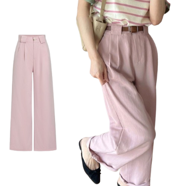 Lovito Women Pocket Pants L68ED111 (Light Pink)