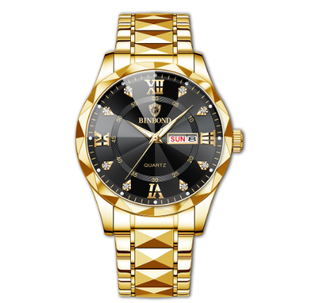 Original Men's Luxury Stainless Steel Waterproof Fashion Business Watch Luminous Dual Calendar Quartz Wrist Watch M1