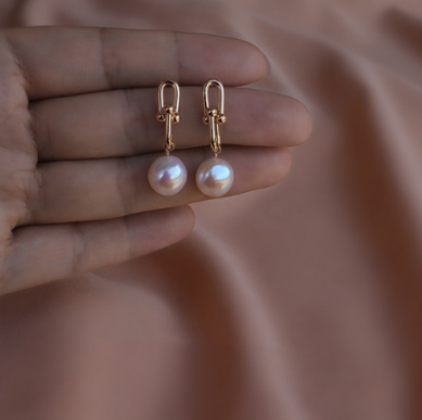 Natural Baroque Freshwater Pearl Earrings Silver Needle Earrings