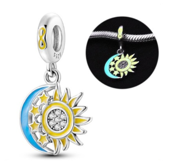 S925 Silver Charm Gorgeous Firework Beads Suitable For Pandora Bracelet Necklace Exquisite Bricolage Jewelry d8