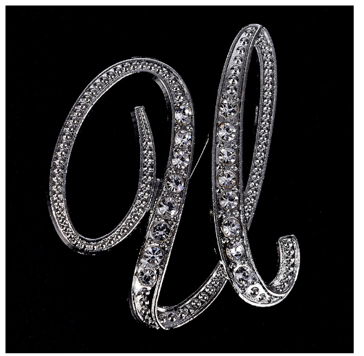 Crystal Rhinestone 26 Letters Women Collar Brooch Pin Corsage Bouquet Jewelry Modish V