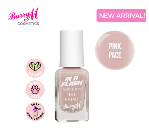 Barry M In Flash Quick Dry Nail Paint Pink Pace Polish