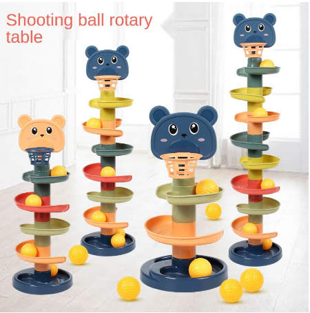 Children's Fun Track Slide Ball Tower Shooting Stacks of High Baby Puzzle Rolling Baby Toys