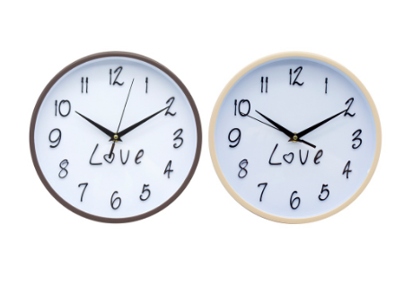 At Home Just Love Silent Nordic Wall Clock 10" Easy Read Embossed Numbers Analog Home Decor